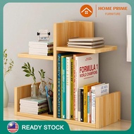 HOME PRIME D4383 Sturdy Wooden Table Top Book Rack Book Shelf Table Organizer Rak Buku