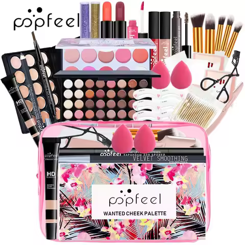 28Pcs Makeup Set Eyeshadow Lipstick Eyebrow Concealer Powder Brush Complete Makeup For Women Female 