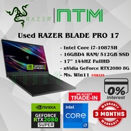 #RB229 Gaming Laptop Used RAZER BLADE PRO 17 Intel i7-10875H 16G 512GB SSD RTX2080 SUPER NVIDIA RTX 