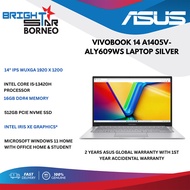 ASUS VIVOBOOK A1405V-ALY609WS (14 WUXGA IPS 60HZ / I5-13420H / 16GB OB DDR4 / 512GB PCIE G3X4 NVME S