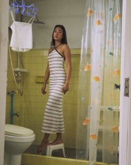 Mira Bangkok Tart Dress ชุดเดรสคล้องคอดีเทลลายทาง