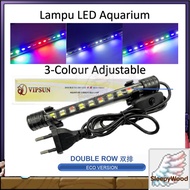 Lampu LED Light Aquarium T4 Double Row 3 Colour Adjustable Discolour RGB WaterProof 1 Kaki 2 Kaki 3 