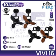DEKA FIERO VIVI 16 Inch 3 Blades 12 Speed Remote Control DC Motor Ceiling Fan Wall Fan Corner Fan Ki