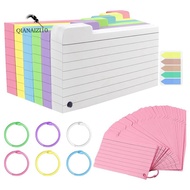 300 Pack Index Cards, 3inch X 5inch Ruled Index Cards with Ring, Colored Lined Flash Cards, Both Sid