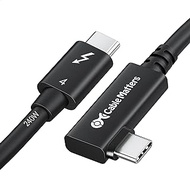 Cable Matters [Intel Certified 40Gbps Right Angle Thunderbolt 4 2.6ft with 8K Video and 240W Charging - 0.8m, 90 Degree Compatible USB 4, 3 USB-C, Black (107033-BLK-0.8m)