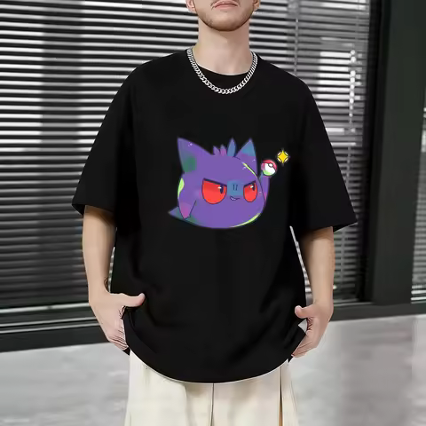Men's Anime Print T - Shirt Pokemon Gengar Cubone IP Cute Visual Comfortable Fit Durable Print Daily