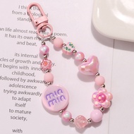 Raimondo Warna pelapisan warna solid rantai kunci bunga kupu -kupu lucu manik -manik dekorasi tas ra