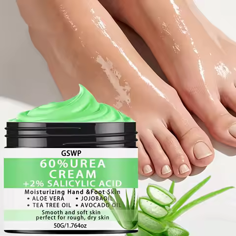GSWP 60% urea hand and foot cream with salicylic acid, jojoba oil, tea tree oil, and avocado oil. 50
