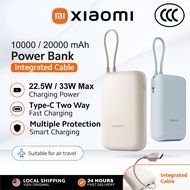 【CCC Certified】Xiaomi Powerbank 10000 / 20000mAh (Integrated Cable) | 33W / 22.5W USB-C Two-Way Fast