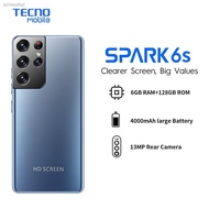 ✓◙❃Tecno Spark 6 Go cellphone 6GB RAM + 128GB ROM mobile phone 6.52 "inchs phone 5000mAh Smartphone