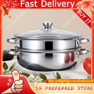 Stainless Steel Double-Layer Thickened Steamer 3-Layer 2-Layer 2-Layer Soup Steam Pot Hot Pot Steame