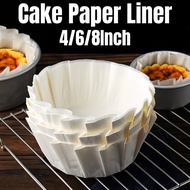 4/6/8Inch Cake Paper Liner with Ruffled Edge Disposable Non-stick Oil Paper Baking Pan Cupcake Liner