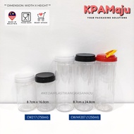 Balang Plastik (750ml, 1250ml) - Balang Kuih Raya, Balang Plastik Bertangkai, Homemade Product, Popcorn, Keropok