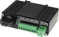Elenzk Industrial Grade Serial RS232 RS485 RS422 to Fiber Converter Bi Directional High Black