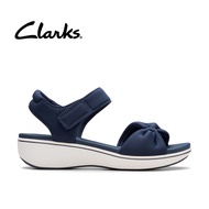 Clarks Womens BrinkleyRaeSar Wedges - Navy Textile