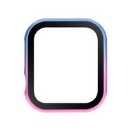 全城熱賣 - 適用於Apple Watch Series 8&7 41mm 殼膜一體金屬手錶保護殼（粉藍漸變）