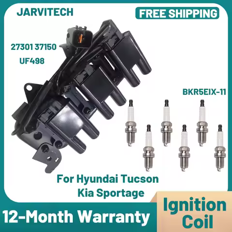 New Ignition Coil 2730137150/Spark plug BKR5EIX-11 Fit For Hyundai Tucson Santa Fe Kia Sportage 2.7 