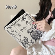 INS Creative Retro Butterfly Rose Flower For IPad10.2 Shell Ipad10 10.9 Acrylic Cover Mini6 Case Ipad9.7 Cover Air5 Anti-fall Case Pro11/ipad12.9 Anti-bending Cover Ipad Gen9 Shell