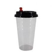 Plastic cup with heart lid/Rainbow plastic cup with heart lid 700ml
