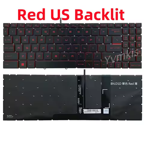 Russian/US Backlit Keyboard for MSI Katana GF76 11SC GF76 12UC GF76 12UE GF66 12UE GF76 12UD GF66 11