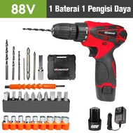 IRONHOOF Bor baterai 288V/Bor Tanpa Kabel/Bor Listrik 88V/Bor Listrik Set/Baterai Mesin bor cordless