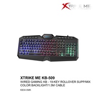XTRIKE ME KB-509 WIRED GAMING KB - 19-KEY ROLLOVER SUPP/MIX COLOR BACKLIGHT/1.5M CABLE