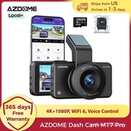 AZDOME Dash Cam M17 Pro 4K+1080P Kamera Dash Depan dan Belakang untuk Kereta WiFi 6 ADAS Car DVR Kaw