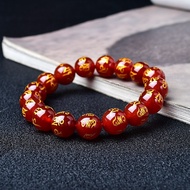 Natural Red Agate Gilding Bracelet Single Circle Agate Bracelet