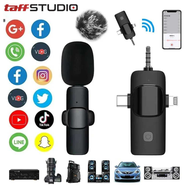 RAJA TaffSTUDIO 2 MIC Mikrofon Wireles USB Type C Live Stream Perekaman Video vlog TikTok Facebook L