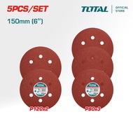 TOTAL Tools 5 Pcs Sanding Sheet Set (6" /  P80 / P120 / Suitable for Random Orbital Sander) TAC73150