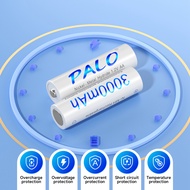 PALO 8pcs AA  batteries rechargeable battery AA 3000mWh 1.2V 2A battery can be used for toy remote c