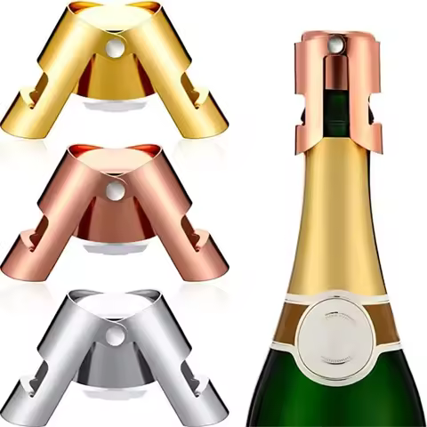 Champagne Stopper Stainless Steel Champagne Bottle Sealer Sparkling Wine Bottle Plug Sealer Leak-Pro
