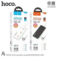 riosquarerich ใหม่!! HOCO DC100 ปลั๊กไฟ 3ช่องUSB 1ช่องType-C USB ปลั๊กไฟ 3 ตา ความยาว1.5 เมตร กำลังไ
