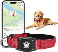 GPS Dog Collar Tracker 2-in-1,Reflective Waterproof Pet Collar,iOS-Only,No Monthly Fees,Unlimited Ra