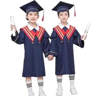 Ready Stock Children's Bachelor's Uniform with Bachelor's Cap Kindergarten Bachelor's Uniform Kindergarten Graduation Ceremony Graduation Uniform Kindergarten Graduation Season Primary School