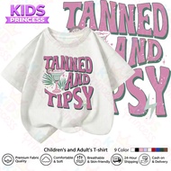 Tanned and Tipsy Retro Cocktail Fashion Print Kids and Adult Casual Loose Comfortable T-shirt