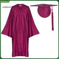 [WM]  Men Academic Gown Set Men Academic Robe with Tassels Unisex Graduation Gown Set with Hat and T