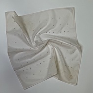 CELINE 絕版 棉質絲巾 日本製  米色馬車刺繡點點款