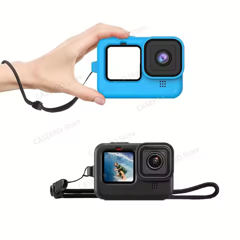 Silicone Protective Case For GoPro12 11 10 9 Black Blue Sleeve Housing Frame With Lanyard Silicone L