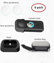 Accessories Kit for Insta360 one x 2 Camera,ONE X2 Carrying Case Storage Bag ,Silicone Body and Lens Cover and 2 pcs Tempered Glass Film Protector,Desk Stand Holder