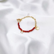 Athena雅典娜女神~晨曦系列紅水晶幸運錢幣手鍊~ 生日禮物