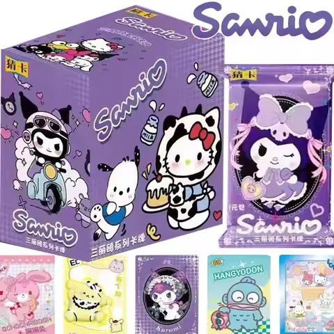 Original Sanrio Trading Card Collection For Kids Hello Kitty Kuromi Cinnamoroll Rare Game Cards Boos