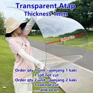 PC Flat Transparent Roof / Atap Cerah Lutsinar Rata 1mm Polycarbonate / Greenhouse / Awning Sheet / 