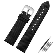 JRBAS สายนาฬิกาหนังแท้ผ้าใบสำหรับ Mido M026.629/430 Ocean Star Navigator Helmsman ระบายอากาศสายนาฬิก