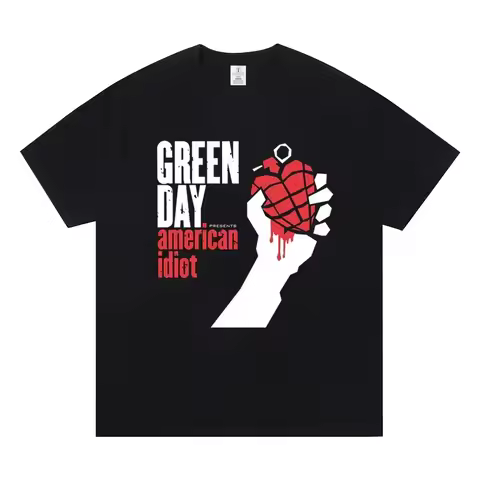 2026 Greenday T-shirts Around Concert Clothes for European and American Rock Fashion Casual Men's Wo