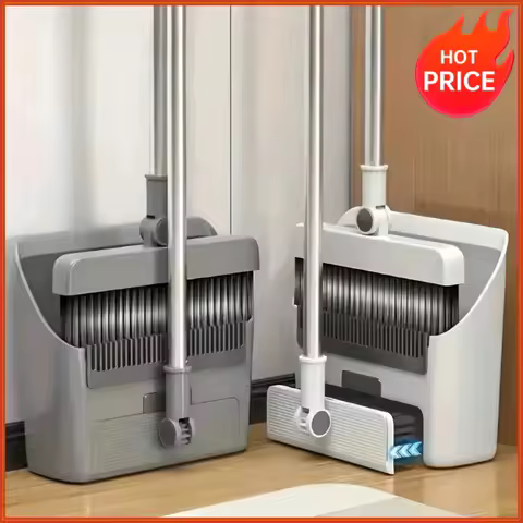 2026 hot selling items Broom Dustpan Floor Brush Set Indoor Non-stick Hair Long Handle Thickened Bro