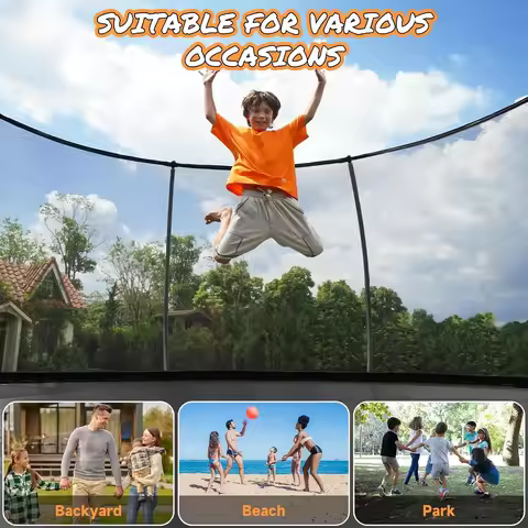 Heavy Duty Outdoor Trampoline,Enclosure Net & ASTM Approved,for Yard,10/12/14/15/16FT, Custom