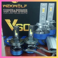 Super bright V60 LED headlight with 24 120w LED chips, full pins H4, H7, H11, 9005, 9006 H4 headligh