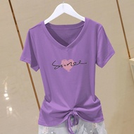 Clothing Fashion Short-Sleeved T-Shirt Large Size Top Printed Basic Style Letter Medium M-3XL Heart 