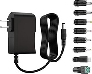 Universal 5V 2A Power Supply Adapter, DC plug with 8 DC Tips Replacement Regulated Charger 5V 2000mA